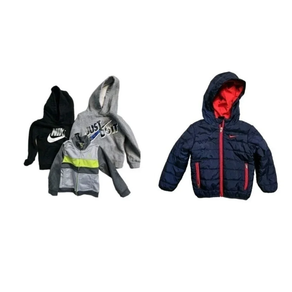 Nike Boys Jacket Hoodie 2 T Multicolor Zip Up  Lot of 4